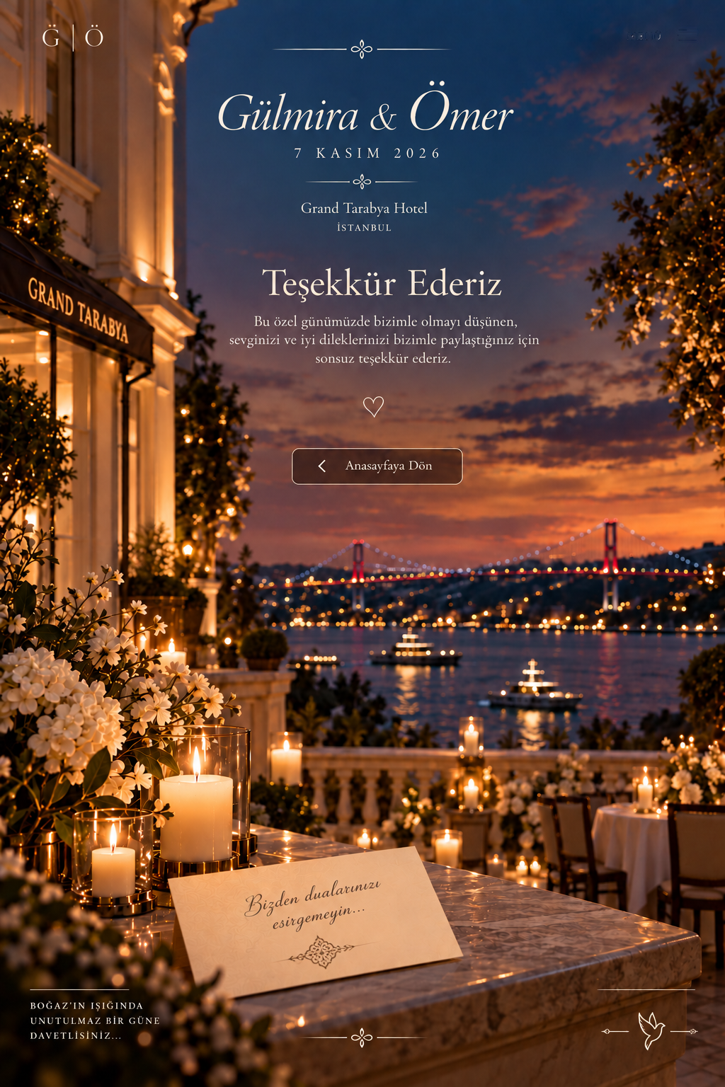 Teşekkür ekranı